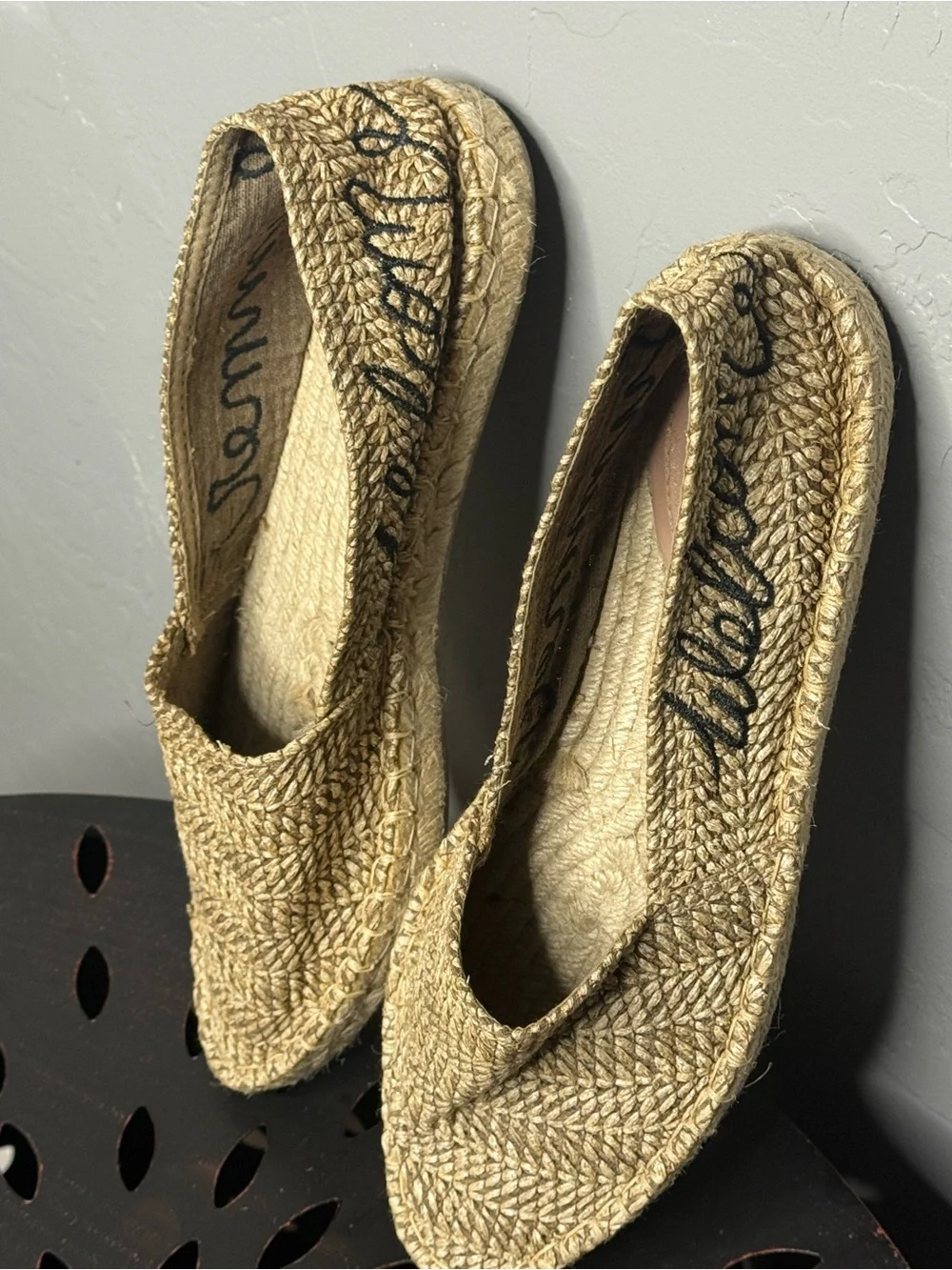 Zara Woven Espadrille Slip-Ons in Natural Beige